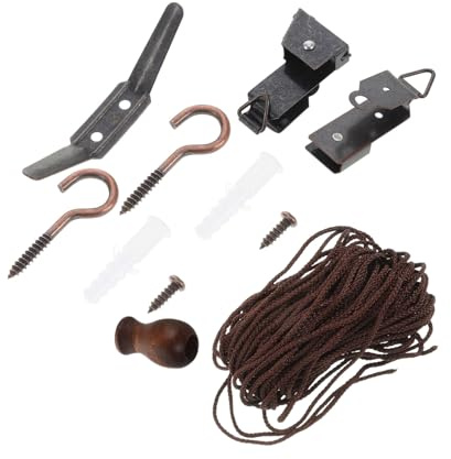 Healeved Accessori per Tende a Rullo in bambù Kit di Montaggio, Corda in Poliestere e Componenti Metallici, Ricambi per Tapparelle in Alluminio, Adatti a Tende Interne ed Esterne, per Uso