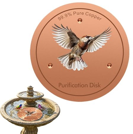 Metall-scheibe Für Vogelbad - Metall 10 Cm | Wasserreinigungsplatte | Vogelbad-reinigungsdisk Mit Dreipunkt-halterung | Für Outdoor, Garten, Terrasse, Rasen, Hof, Bauernhof Und Springbrunnen