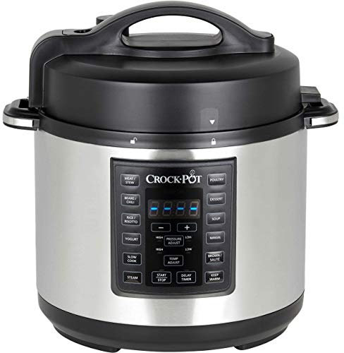 Crockpot Express Pressure Cooker | 12-in-1 Programmable Multi-Cooker | Slow Cooker | Food Steamer and Saute | 5.6 L | Energy Efficient | Stainless Steel [CSC051]