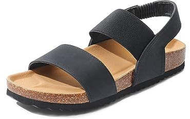 DREAM PAIRS Womens Wedge Sandals Soft Summer Shoes,Black,7