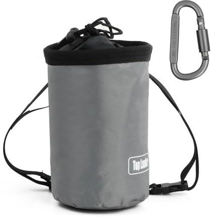 Rapidbok Bouldern Magnesiabeutel mit Einstellbar Gürtel,Auslaufsicherer Magnesia-Sack und Verstellbarer Karabiner,Klettereimer mit Kordelzug,Kletter Chalkbag groß,für Klettern Gewichtheben