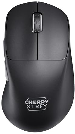 CHERRY XTRFY M64 Pro Wireless, Ultraschnelle Kabellose Gaming-Maus, 2,4 GHz Funk, Optimiert für esports, 8K-Mouse, Ergonomische Form mit Flacher Front, Schwarz