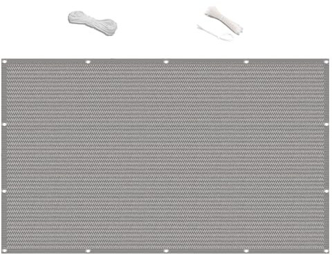 Recinzione Giardino 1.15 x 10 m Antistrappo Facile da Installare Rete per Recinzione Oscurante Resistente Alle Intemperie con Corde per Giardino, Grigio Chiaro