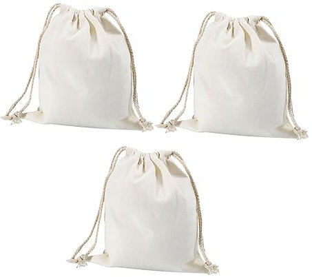 KOMBIUDA Baumwollbeutel-set Mit Kordelzug 3-teilig Aufbewahrungsbeutel Mit Kordelzug Beutelfilter Für Süßigkeiten Schmuck Gegenstände 15 X 21 Cm