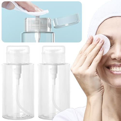 300 ml Removedor de Esmalte de Uñas Dispensador de Bomba,Acetona Pura Dispensador de Bomba 2 Pcs Vacía Botella de Bomba Portátil Botellas de Líquido,para Esmalte de Uñas,Loción Cosmética,Limpiadores