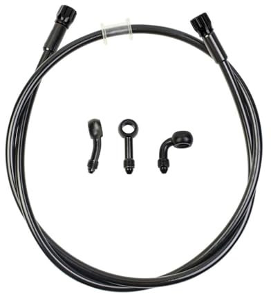 Tubo idraulico universale per olio del freno per moto, CNC, disponibile in 400 mm a 2400 mm, foro di montaggio M10, raccordi girevoli per scooter, moto, fuoristrada ATV (1100mm)