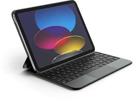 Dexnor Cover iPad 10 Generazione con Tastiera/(A16) 11 Generazione (10.9/11 2022/2025), Italiano ‎QWERTY con Magnetico Staccabile Trackpad Illuminato Supporto Pencil, Nero