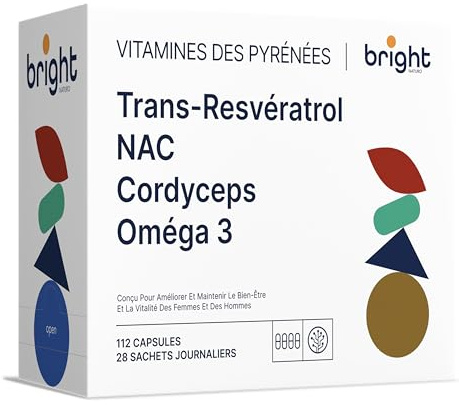 Trans-Resveratrol y NAC + Omega 3, Cordyceps – Antiedad y Activador de Sirtuinas. Soporte Antioxidante, Protección Celular y Energía