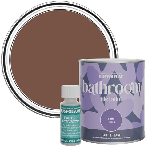 Rust-Oleum Water-Resistant Bathroom Tile Paint in Satin Finish - Faded Ember 750ml
