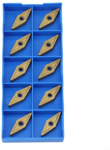 Feeshoppher Carbide Inserts 10Pcs Carbides Insert Blades VNMG160408-MA Carbide Indexable Insert Turning Cutter Tool for Semi-Finishing And Finishing Process CNC Metalworking Manufacturing