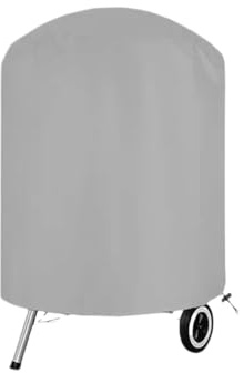 Grillskydd 210D-duk, rund, grå, utomhusgrillskydd, eldstad, spis, grillskydd, vattentät, kraftig trädgårdsgrill, skyddskåpa för grillning (70 x 70 cm)