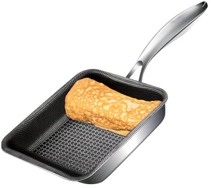 YUNYDSM Tamagoyaki Poêle à omlettes en acier inoxydable 316 antiadhésif 37 x 16 cm Poêle à œufs carrée pour induction et cuisinière à gaz, ustensiles de cuisine à la maison