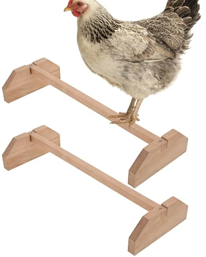 HAICN 2Pieces Chicken Perch 40cm Natural Wood Freestanding Chicken Perch Jungle Gym Roosting Toy Stand Decor Pet Supplies for Hens