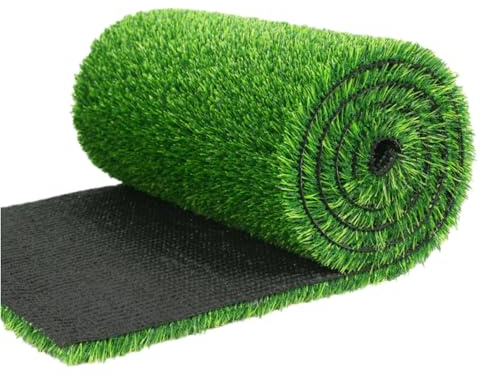 Tappeto erboso artificiale ad alta densità, 200 cm x 50 cm, ispessito, per interni ed esterni, isolamento acustico e termico, per patio, giardino, balcone, aspetto realistico