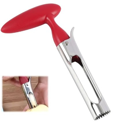 Descorazonador de Manzanas Profesional,18cm, Acero Inoxidable con Mango Antideslizante, Herramienta de Cocina para Quitar el Corazón a Manzanas, Peras, Pepinos