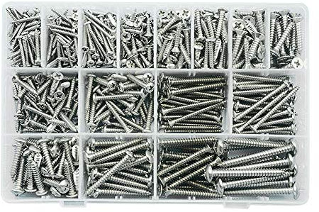 Runxingfu 570 Pezzi M3 M4 M5 M6 Viti Set di Bulloni Croce Testa Bombata Testa Svasata Chiodi Viti Autofilettanti Kit Assortimento