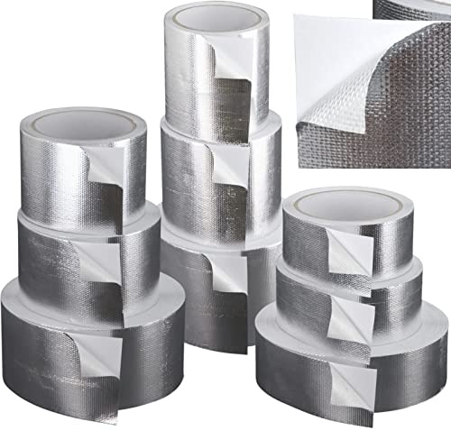Schlauchland 1 Stück Aluminium Klebeband 50 Meter x 100mm Fiberglas Gewebe verstärkt | PROTECTOX | Profi Qualität Hitzeschutzband Alu Aluband | VIELE GRÖSSEN | PREMIUM