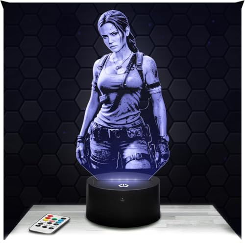 Lampephoto.fr – Tomb R Lara C 3D lampada touch luce notturna decorazione camera ragazzi gamer videogiochi idea regalo Tomb R Lara C idea regalo adolescente originale 3D LED Illusion TOP