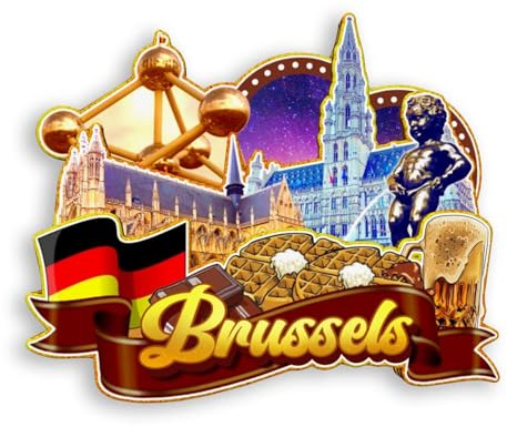 Quwsne Magnete da frigorifero Bruxelles Belgio, souvenir da viaggio in città, regali turistici, 3D, monumenti classici, artigianato fatto a mano, decorazione per la casa -2004