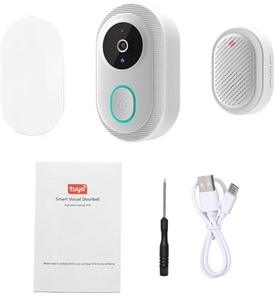 Swokely Smart dörrklocka ring dörrkamera infraröd nattvisning WiFi trådlös videoklocka kamera uppladdningsbar video intercom dörrklocka tvåvägs ljud lång sändningsintervall