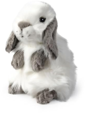 Living Nature Cuddly Floppy Eared Rabbit Stuffed Animal Plush Toy | Fluffy Soft Toy Gift for Kids | Boys and Girls Doll 16.5cm, Grey