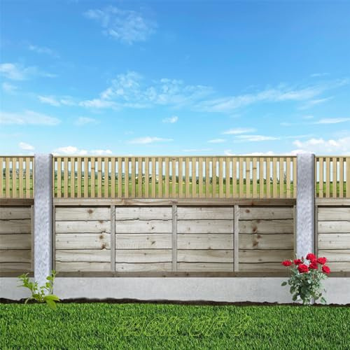 Premier Tuscany Pack of 4 6x1ft (W: 6ft x H: 1ft) Decorative Capped Vertical Slatted Trellis Pressure-Treated Garden Panel Fence Topper/Wall Art/Pergola/Divider Width 1828mm x Height: 316mm