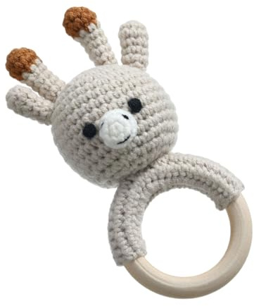 Babyrassel - Hholz Baby Rassel leksaker | Djurbitring Baby Hooks | Soft a Babyarty Decor för födelsedag | Babypresenter till födelse för flickor/pojkar