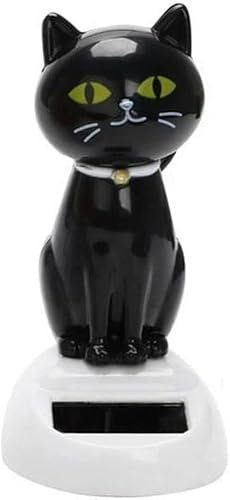 Black Solar Cat Toy Doll Dancing Cat Figure Car Ornament,Novelty Dancing Toys Ornaments Solar Powered Car Dashboard Interior Decoration Desktop Decor Kids Gift Window Party Car Desk Home