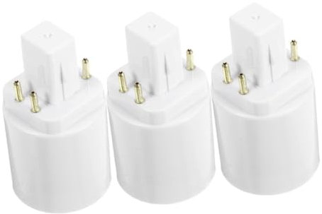 Ciieeo Adaptateurs G24q Vers E27 4 Broches Résistants à La Chaleur Conversion Douille Lampe Usage Résidentiel Bureau 3 Pièces Compatible Ac100-240v