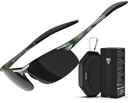 ATTCL Lunettes de soleil polarisées pour homme cadre métallique lunettes de sport cadre métallique Al-Mg ultra léger, m
