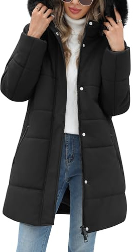 VXVGER Women's Thicken Puffer Coat Winter Warm Fleece Quilted Padded Parka