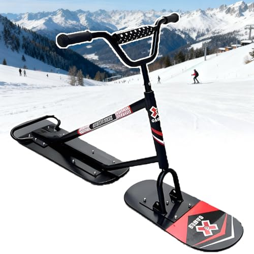 ErShangMao Patinete/Esquís De Nieve Avanzado - Patineta De Nieve para Adultos 2026 con Dirección De 360° Y Marco Triple De Aluminio, Capacidad De 150 Kg/330 LB, Moto De Nieve Profesional TypeA