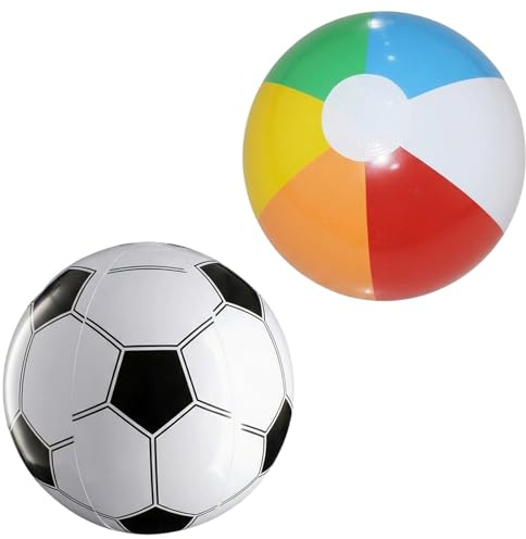 2 Pack Inflatable Beach Balls for Family Entertainment, 40cm Before Inflation, Beach Ball, Two Inflatable Beach Balls for Water Games and Outdoor Activities, Lightweight and Durable Design for Pool Pa