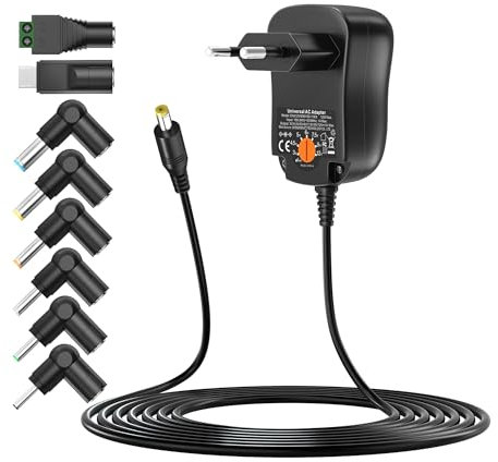 Outtag 12W 3V 4.5V 5V 6V 7.5V 9V 12V 1A 1000 mA Universal Multi de voltajes Cargador Adecuado para la Estancia Haushaltsgeräte LCD,WiFi,Router,Bluetooth,Altavoz,Camera,CCTV,Tabletas,Smartphone