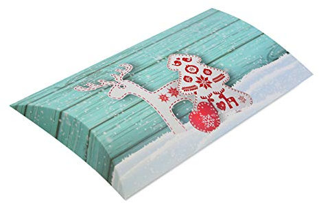 10er Pack Kissenverpackung Weihnachten Rentier, Herz und Baum, Kissenbox, Geschenkverpackung