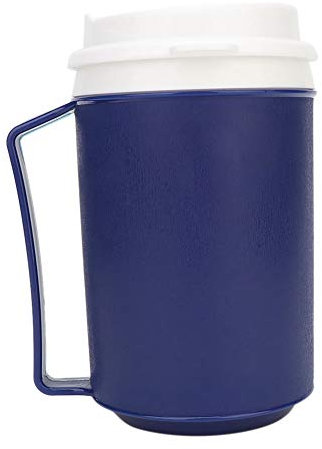 HERCHR Adult Drinking Mug, 17.5 Oz, Blue, Polypropylene, Sippy Cup, Non Spill, Elderly, 500ml