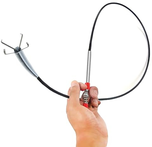 Drain Snake, Drain Clog Remover - Gutter Cleaning Tools Drain Cleaner for Toilet Sewer Shower Kitchen Bathroom Tub Clogged Drains Opener Cleaning Tool, Flexible Grabber Claw Pick Up Reacher (35 inch)