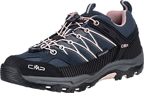 CMP Kids Rigel Low Trekking Shoes Wp, Scarpe da trekking Unisex - Bambini e ragazzi, Asphalt-Rose, 36 EU