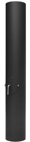 raik Rauchrohr/Ofenrohr mit Zugregulierung, Tür und Kondensatring Durchmesser 150 mm 1000 mm Länge Stahlblech Schwarz SH105-150-sw