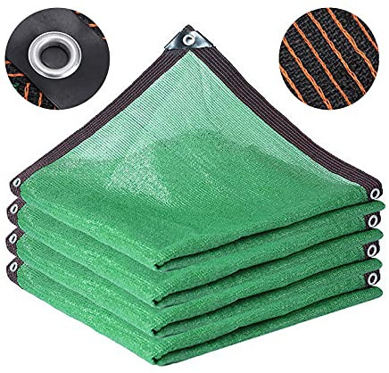Vert Filet Protection Solaire D'Ombrage Ombrage 75% Auvent,Bloquer Rayons UV Toile Serres Coupe Vent avec Oeillets,pour ExtéRieur Balcon Cour Plantes Granges (1mx2m/3.3ftx6.6ft)