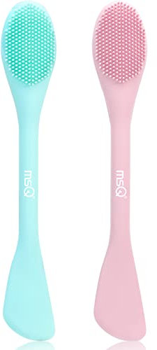 MSQ 2pcs Silicone Manual Facial Cleansing Brushes Silicone Face Mask Brush Face Wash Scrubber Mask Applicator DIY Makeup Tool