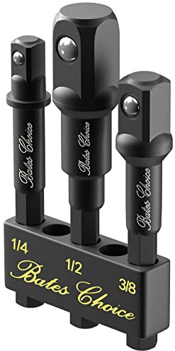 Bates- Impact Socket Adapter Set with Holder, 3 pcs, 1/4, 3/8 and 1/2