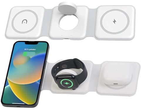 Callstel Set da 2 Stazioni di Ricarica a induzione, per Smartphone compatibili con MagSafe e Qi, 15 Watt, Adatto per Tutti i dispositivi compatibili con Qi