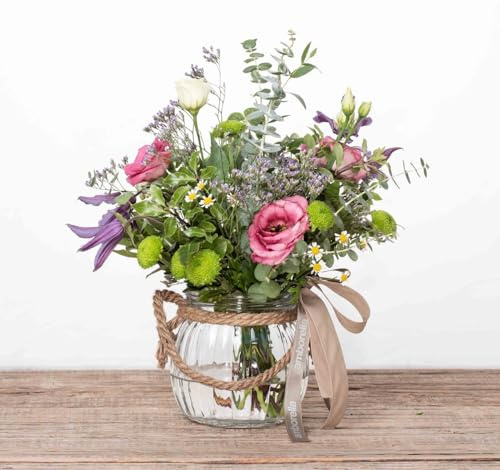 Genérico AMBORELLA | Ramo primaveral en base de cristal | Entrega Rápida y Cuidada | Con Tarjeta de Dedicatoria Personalizada | Ideal para Regalo Sorpresa | Flores a Domicilio