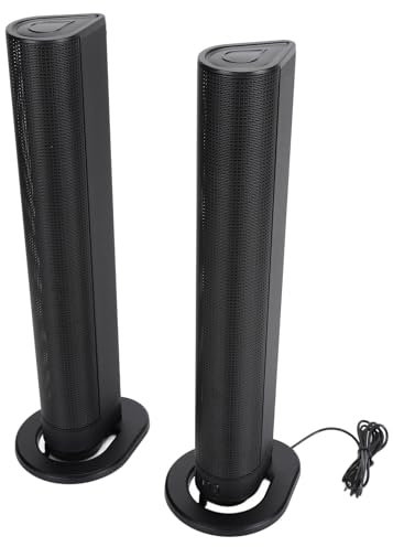 Un par de Altavoces de Torre Bluetooth con 4 Subwoofers, Altavoz Doméstico de Pie de Alta Fidelidad con Graves Potentes y Controladores Duales, Carga Tipo C