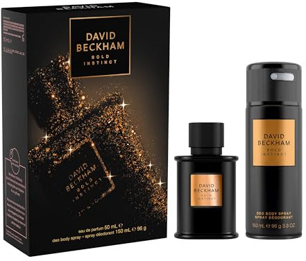 David Beckham, Confezione Regalo Bold Instinct, Eau de Parfum 50ml e Deodorante Spray 150ml, Fragranza Legnosa Aromatica per Lui