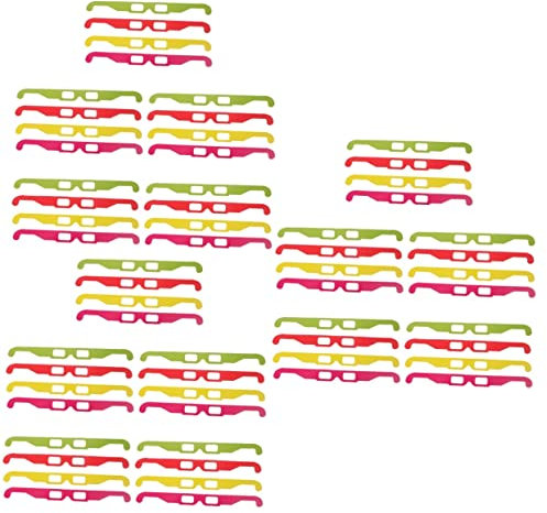 60 Pièces Lunettes De 3D Lunettes en Carton Verres en Carton pour Enfants Lunettes 3D pour Enfants 3D Lunettes Anaglyphes Verres en Carton 3D Pet OSALADI