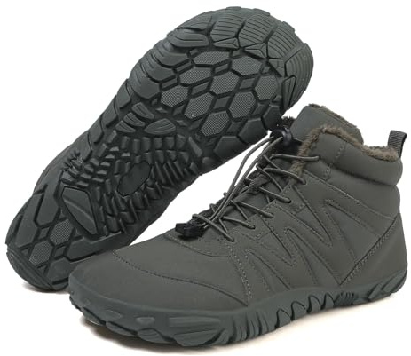 Zureto Chaussures pieds nus d'hiver, chaussures de randonnée pour homme et femme, imperméables, larges orteils nus, chaussures de randonnée
