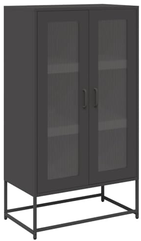 vidaXL Buffet Haut Noir 68x39x123 cm Acier