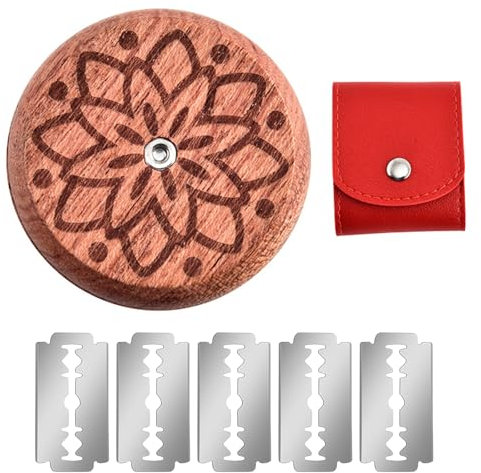 Funngy Taglierino per Pane,Taglierino per Pane in Legno con 5 Lame Sostituibili Lametta per Pane Professionale Coltello da Panettiere per Impasto Strumento di Taglio per Tagliare Il Pane